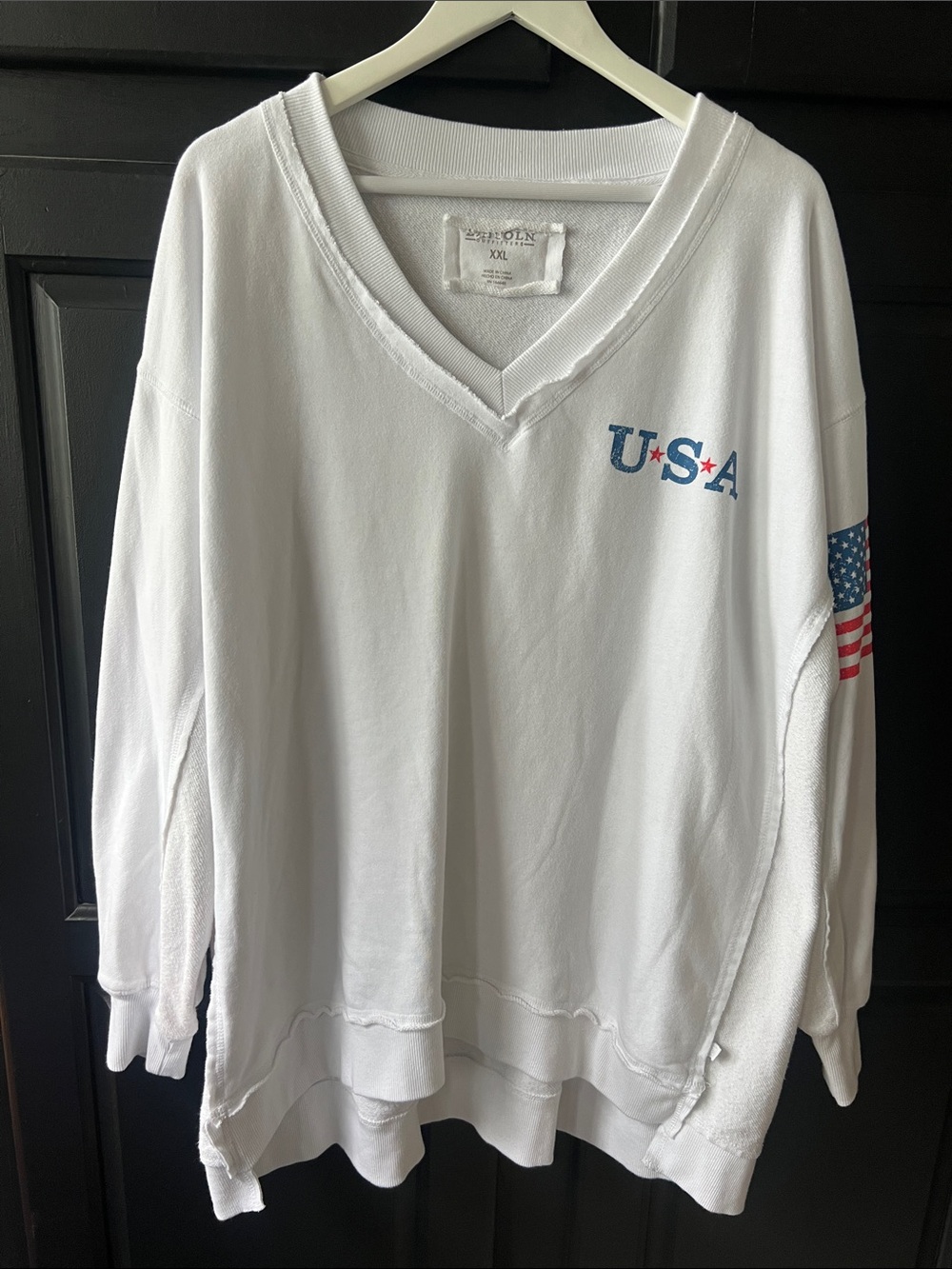 USA Long Sleeve V-Neck Shirt XXL
